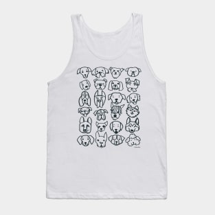 Dog Faces, Stacked (Cool Charcoal Ink) Tank Top